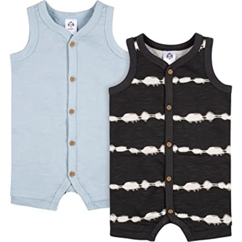 Gerber Baby-Boys 2-Pack Short Leg Romper