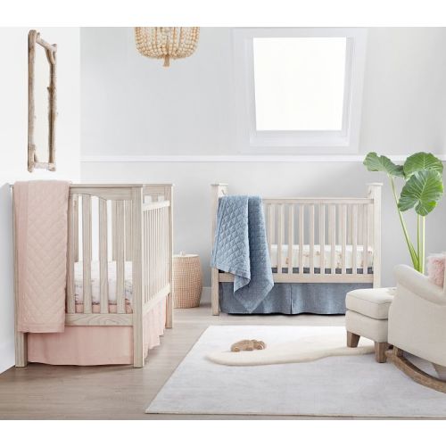 European Linen Crib Skirt - Flax