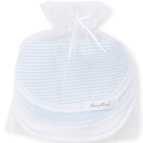Blue Stripe 3 Pack Bib Set w/ Tulle Bag