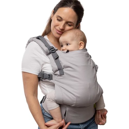 Boba X Baby Carrier - Adjustable Infant Carrier for Newborn to Toddler, Front and Backpack Babywearing 7 to 45 lbs, Ergonomic Baby Carrier with Crossable Straps and Padded Shoulders (Gray)
