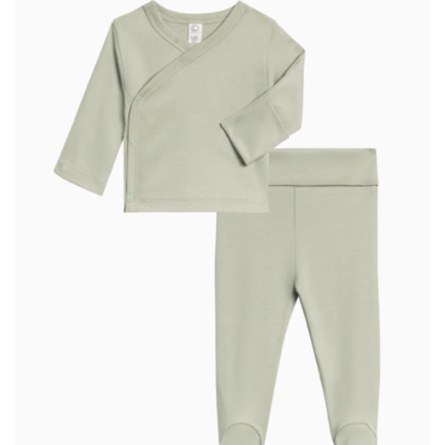 Riley 2 Piece Kimono Wrap Top and Pant Set Mint
