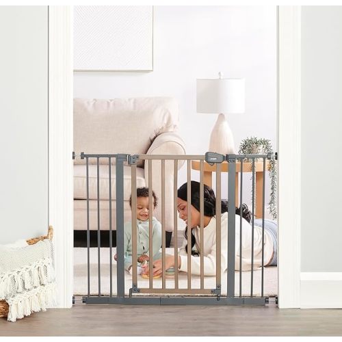 Regalo Heritage & Home Multi-Style Extra Wide 39-Inch Baby Safety Gate, Award Winning Brand, Includes Decor Wood Door, Extension Kits, Pressure Mount Kit, Wall Cups and Mounting Kit - Wooden - Baby Gate