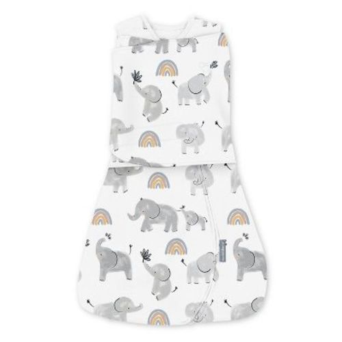 SwaddleMe by Ingenuity Arms Free Convertible Swaddle, Color: Happy Elephants