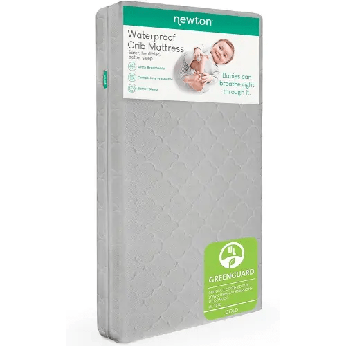 Newton Baby Crib Mattress and Toddler Bed - Waterproof - Ultra-Breathable Proven to Reduce Suffocation Risk, 100% Washable, Better Than Organic, 2-Stage Removable Cover, Deluxe 5.5" Thick Grey