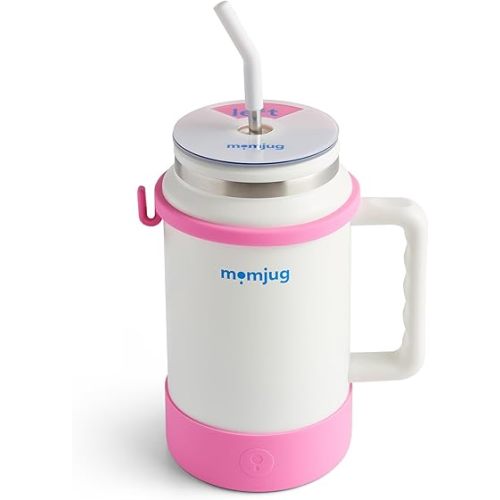 Hydration Water Bottle for Moms 50oz (With Indicator, Pink)