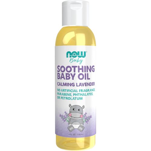 NOW Foods Baby, Soothing Baby Oil, Calming Lavender, No Artificial Fragrance, Parabens, Phthalates, or Petrolatum, 4-Ounce
