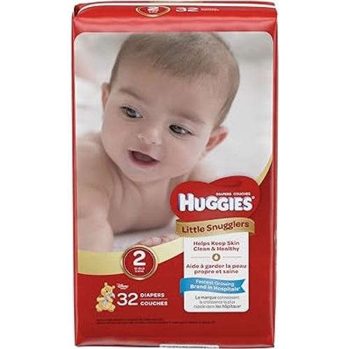 Huggies Little Snugglers Diapers, Size 2, 32 Count