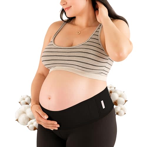 YOURTRUWELL Pregnancy Belly Band – Belly Bands for Pregnant Women for Back, Pelvic & Bump Support – Soft, Breathable Maternity Belt – Adjustable & Comfortable Fit - Black, One Size Fits Most (Black)