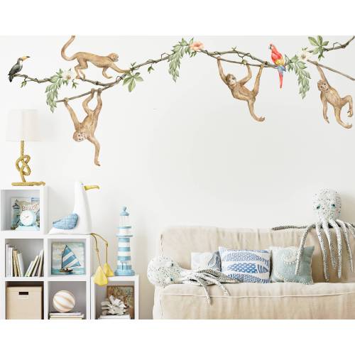Monkey Nursery Wall Decal: Jungle Savanna Wall Art