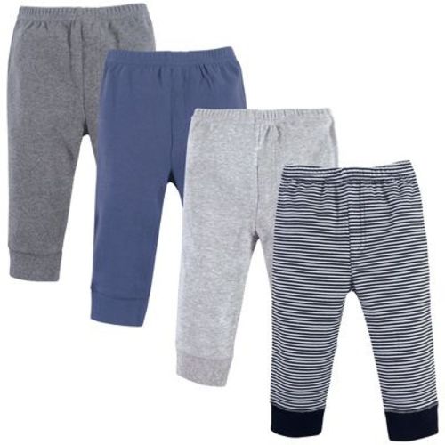 Luvable Friends Baby And Toddler Boy Cotton Pants 4pk, Black Stripe 4-pack, 3-6 Months