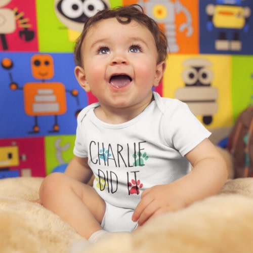 Personalized Dog Name Baby Onesie® Funny Baby Onesies Custom - Etsy