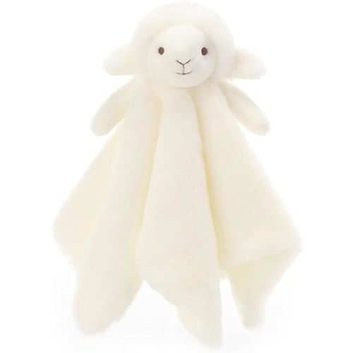 Apricot Lamb Plush White Lamb Sheep Stuffed Animals Security Blanket 14''