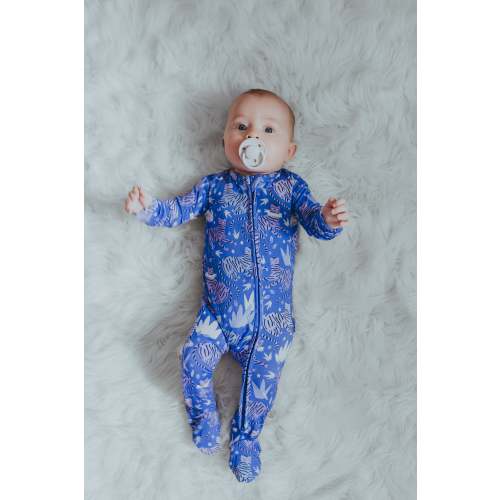 "Cats Pajamas" One Peaz™ Footies - Blue