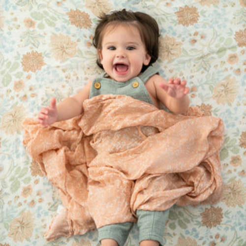 Essentials Cotton Muslin Swaddle 4-Pack in Sage Woodland | aden + anais