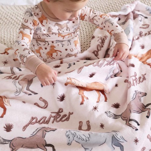 P's Ponies Personalized Kids Blanket