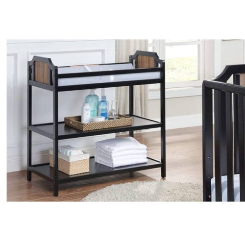 Suite Bebe Brees Changing Table in Black and Vintage Walnut