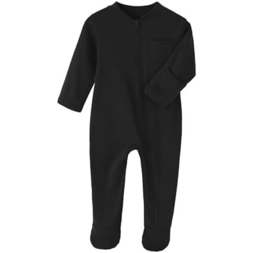 New Born Romper, Baby Bodysuit Jumpsuit, 100% Cotton Long Sleeve with Mitten Cuff and Footies for 0-12 Months