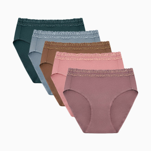 Kindred Bravely High Waist Postpartum Underwear & C-Section Recovery Maternity Panties (5 Pack) - Dusty Hues, Medium