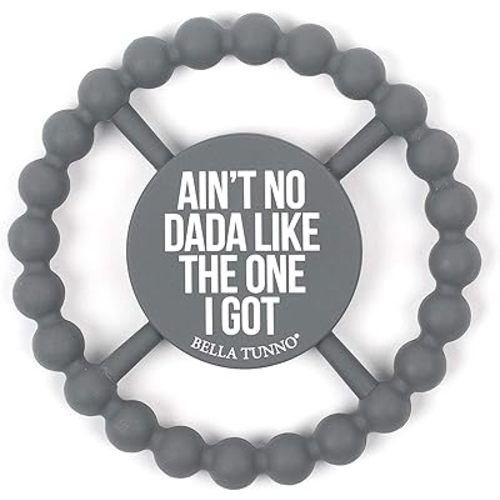 Bella Tunno Happy Teether – Soft & Easy Grip Baby Teether Toy, Silicone Teether Ring to Help Soothe Gums, Non-Toxic and BPA Free, Dada