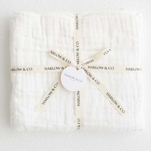 Organic Cotton Baby Blanket - White