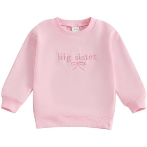 GOOCHEER Big Sister Little Sister Matching Outfit Newborn Baby Girl Long Sleeve Romper Toddler Girl Pullover Sweatshirt Top