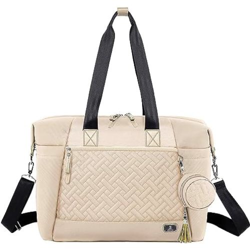 Dikaslon Diaper Bag Tote Waterproof Changing Bag with Changing Mat and Pacifier Holder - Large Maternity Bag for Mom or Dad