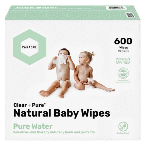 Parasol Clear+pure Natural Baby Wipes - 600ct - 10pk