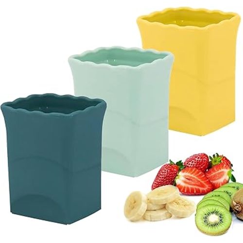 3-PCS Strawberry Slicer Cup: Fruit Cup Slicer, Cup Chopper for Strawberries, Egg Banana Slicer Quickly Making Fruit Vegetable Salad Strawberry Cutter Mini Slicer Kitchen Gadget