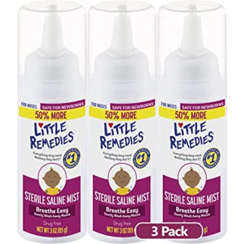 Little Remedies Sterile Saline Nasal Mist, 3 oz, Pack of 3