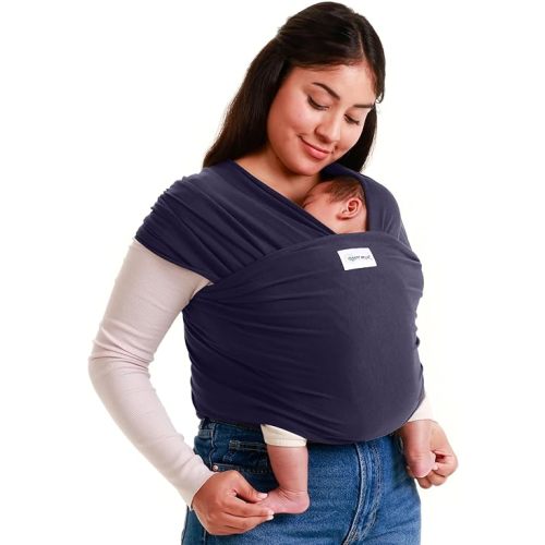 Sleepy Wrap Stretchy Ergonomic Baby Carrier Sling for Newborns to Toddlers - Hands-Free Lightweight Baby Wrap 7-35 lbs (Navy Blue)