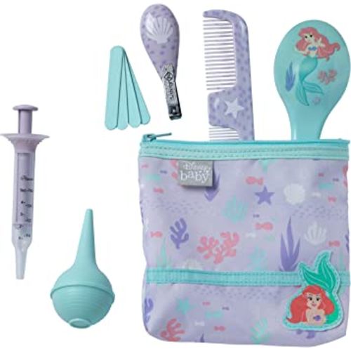 Disney Baby - Infant Health & Grooming Kit 10pc Set Includes: Brush, Comb, Nail Clippers, Medicine Syringe, Nasal, and Carry Case, Ariel