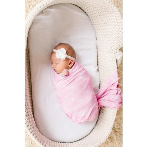 Baby Name Swaddle, Newborn Name Swaddle, Personalized Baby Name Swaddle, Hospital Blanket, Baby Shower Gift, Baby Gift, Pink Baby Blanket