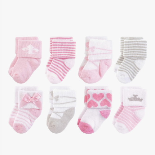 Hudson Baby Baby Girls' Cotton Rich Newborn and Terry Socks