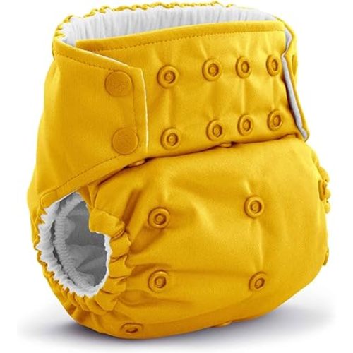 Kanga Care Rumparooz G3 AWJ Cloth Diaper Reusable One Size Pocket Diaper Patented Inner Double Gusset 2 pcs Microfiber Insert Soaker (6-55+ lbs) - Dandelion
