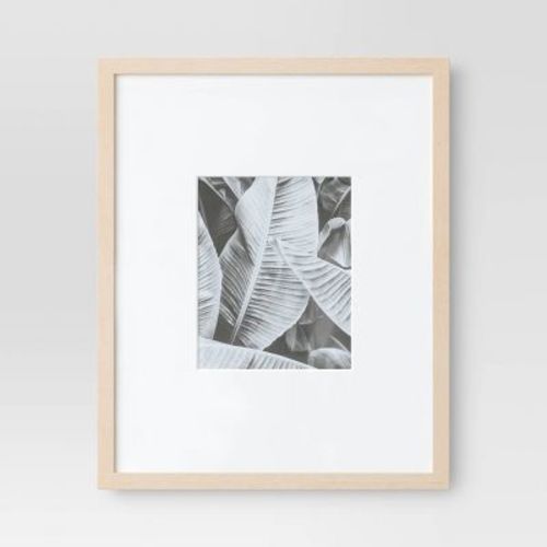 16" x 20" Matted to 8" x 10" Poster Frame Light Wood - Threshold™: Modern Style, MDF, Glass Glazing, Sawtooth Mount