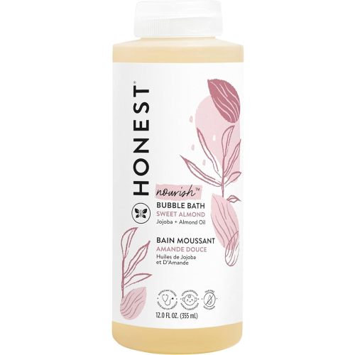 The Honest Company Foaming Bubble Bath | Gentle for Baby | Naturally Derived, Tear-free, Hypoallergenic | Sweet Almond Nourish, 12 fl oz