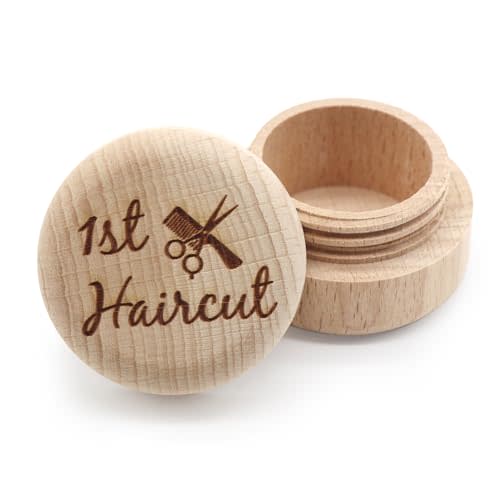 Liannan Custom Wooden First Haircut Curl Keepsake,Baby's First Curl Keepsake Box,My First Haircut Box (style 2)