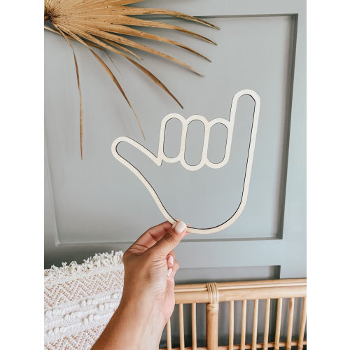 Shaka Hand Sign, Surfer Theme Room, Beach Kid Room Decor, Nautical Room Decor, Ocean Wall Decor Hanging,