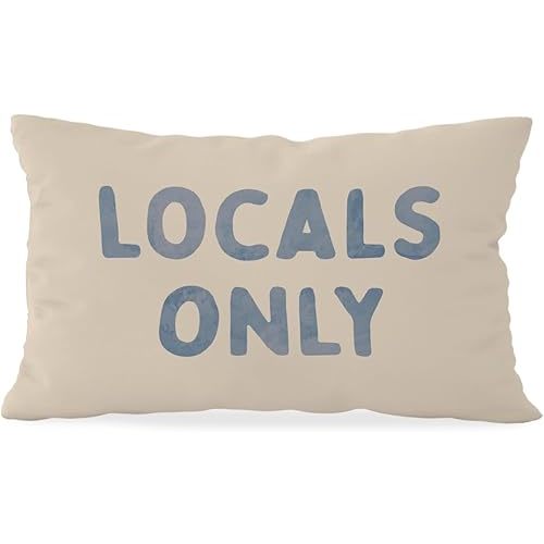 Beachy Surf Throw Pillow Cover 12x20, Blue Coastal Surf Room Decor, Outdoor Lumbar Pillow Cover, Preppy Beach Bar Sofa Couch Decor