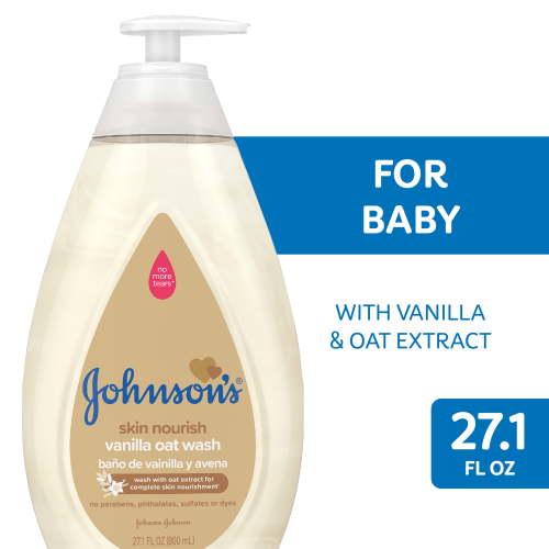 Johnson's Skin Nourish Baby Wash With Vanilla & Oat Extract, 27.1 fl. oz