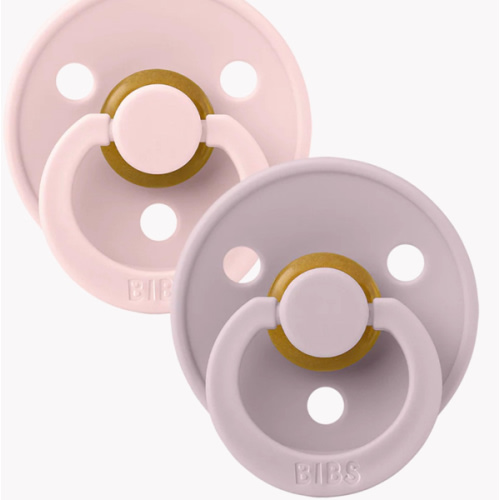 BIBS Colour 2 Pack Round Latex Pacifier - Blossom/Dusky Lilac – Bibsworld store US