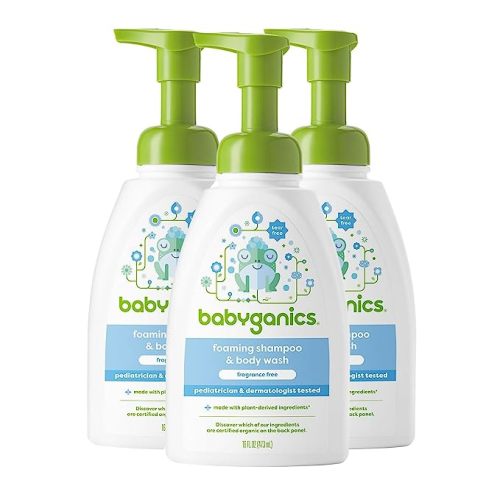 Babyganics Baby Shampoo + Body Wash Pump Bottle, Fragrance Free, Non-Allergenic and Tear-Free, 16 Fl Oz (Pack of 3), Packaging May Vary