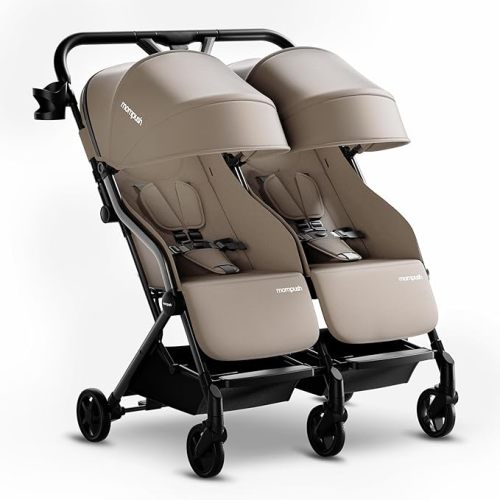 Mompush Lithe Double Stroller, Cream