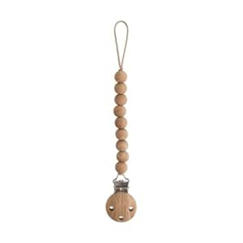 mushie 100% Silicone Baby Pacifier Clip BPA Free | Hera (Faux Wood)