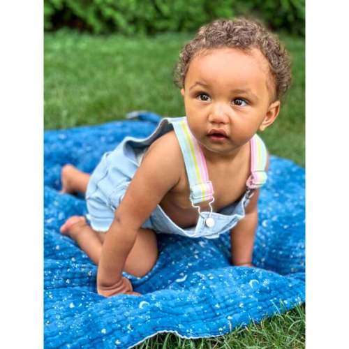 Organic Muslin Four-Layer Reversible Snug Blanket, Mystical Night - Malabar Baby | Maisonette