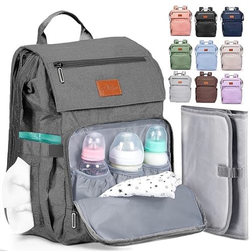 PILLANI Baby Diaper Bag Backpack - Large Bag for Boys & Girls - Diaper Backpack - Travel Diaper Bags w/Changing Pad, Baby Registry Search & Shower Gifts - Essentials Must Haves Newborn Stuff for Mom