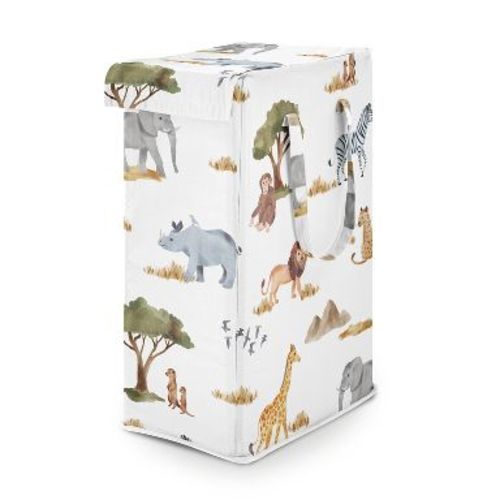 Sweet Jojo Designs Boy, Girl, Unisex/Gender Neutral Foldable Laundry Hamper with Handles Jungle Multicolor