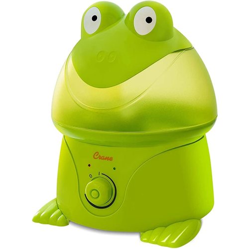 Crane Ultrasonic Cool Mist Animal Humidifier for Kids Bedroom and Nursery, 1 Gallon Easy Clean, Adjustable Settings, Frog Humidifier