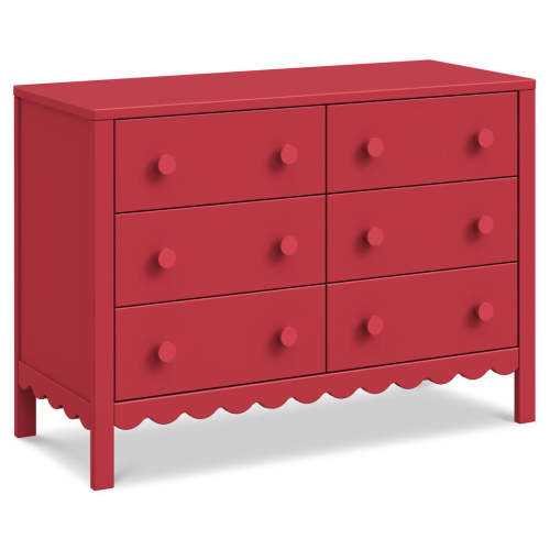 Sammy Scallop 6-Drawer Dresser - Strawberry Red