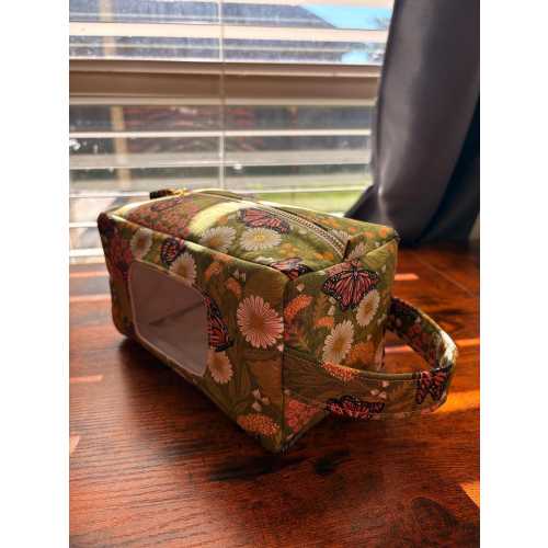 Butterfly Floral Diaper & Wipes Pouch: Handmade Baby Changing Clutch